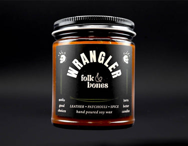Wrangler - 8 oz Leather Patchouli Soy Candle