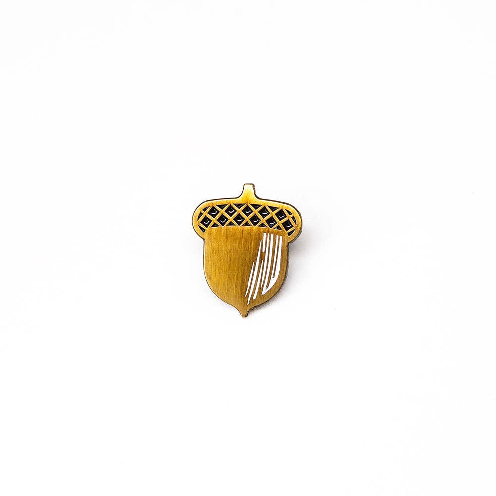 Acorn Bronze Finish Soft-Enamel Lightweight Button Lapel Pin