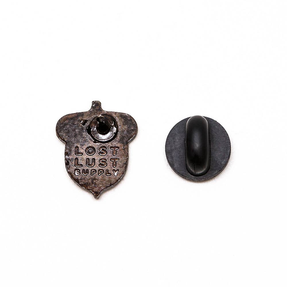 Acorn Bronze Finish Soft-Enamel Lightweight Button Lapel Pin