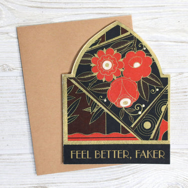 Feel Better, Faker - Funny Vintage Get Well Card