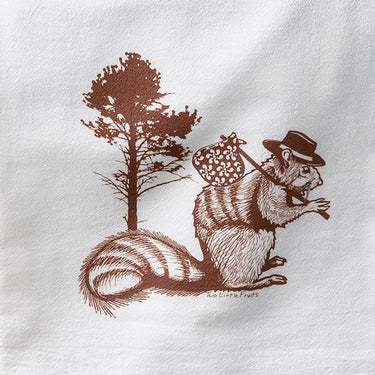 Squirrel Tea Towel — Screen-Printed Cotton