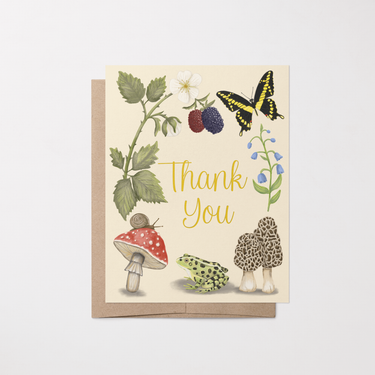 Thank You Gold Foil Nature Greeting Card (6) Boxed Set