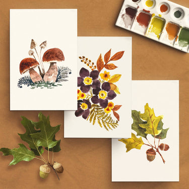 Watercolor Painting Kit : Autumn Botanicals