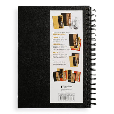 Medium Sketchbook 7 x 10" - Spiral Hardcover (Black)