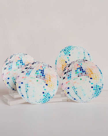 Rainbow Disco Ball Reusable Chipboard Coasters - Set of Four