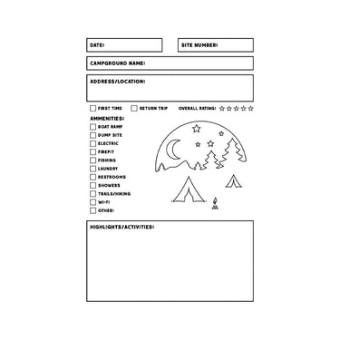 Camping Log Book - Two 20-pg books - Log Camping Adventures