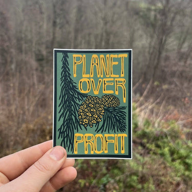 Planet Over Profit Sticker | matte vinyl environmental
