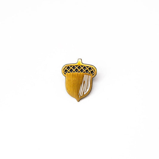 Acorn Bronze Finish Soft-Enamel Lightweight Button Lapel Pin