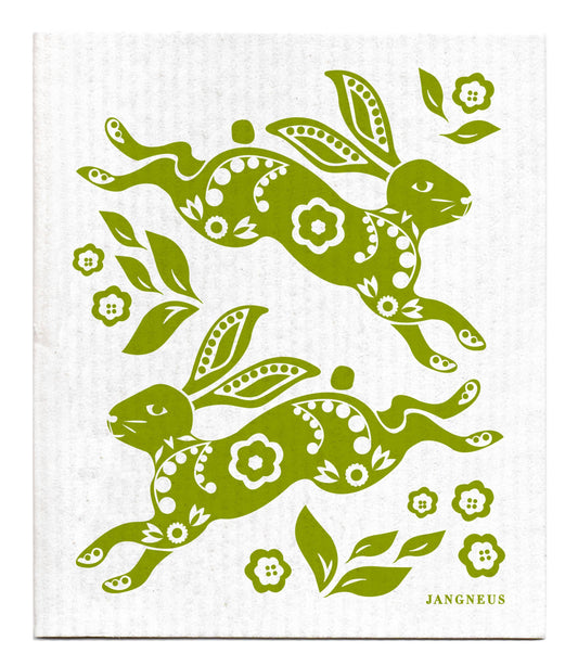 Swedish Dishcloth - Hare - Green