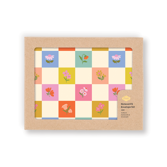 Petals & Checkers Notecards