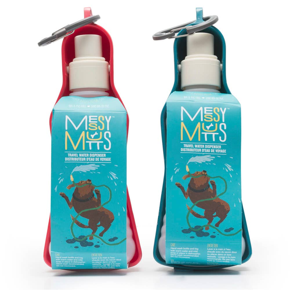 Messy Mutts Travel Water Feeder Blue 9.6oz