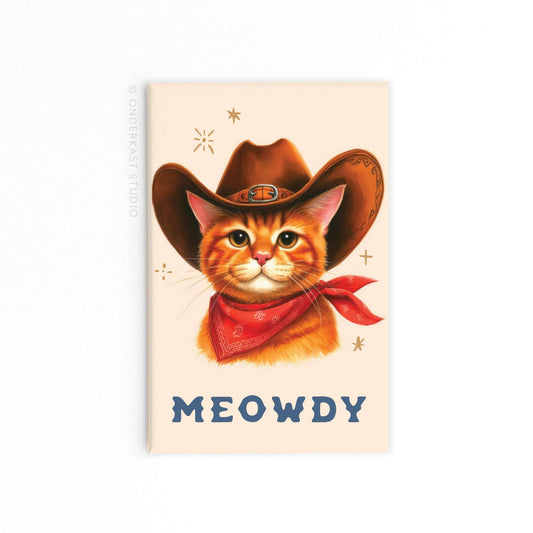 Meowdy Cowboy Cat Rectangle Magnet