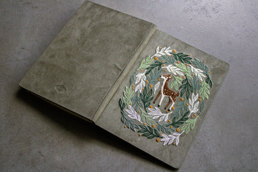 Deer Embroidered Journal Notebook