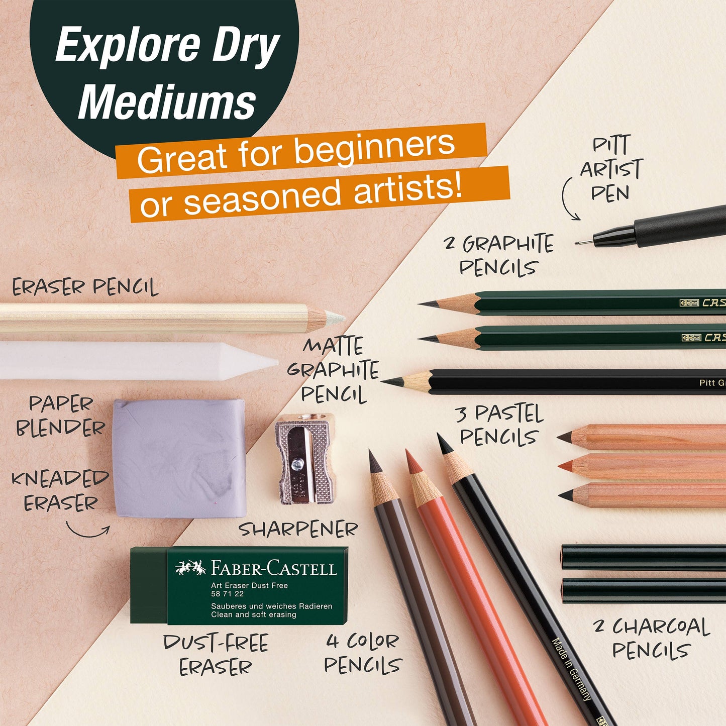 Art & Graphic Try It Box Artist Dry Mediums Assortment