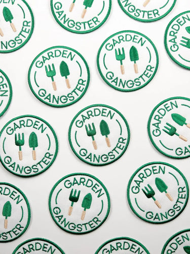Garden Gangster Embroidered Iron On Patch Organic Farm Hats