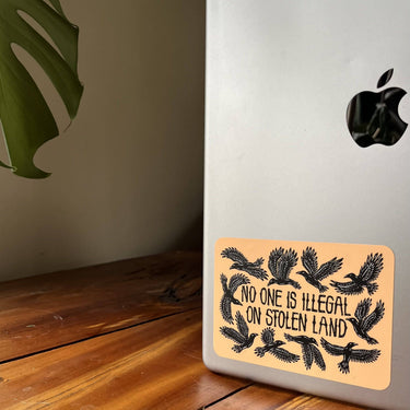 No One Is Illegal On Stolen Land Sticker | matte vinyl