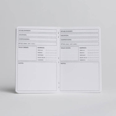 Taco Log Book - Two 20-page books - Rate your Fave Tacos