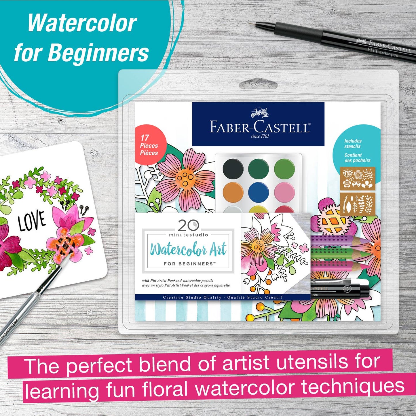 20 Minute Studio Watercolor Art Kit For Beginners