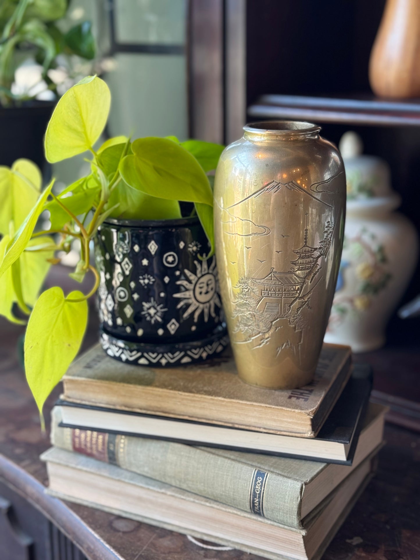 Delicate heavy etched vase