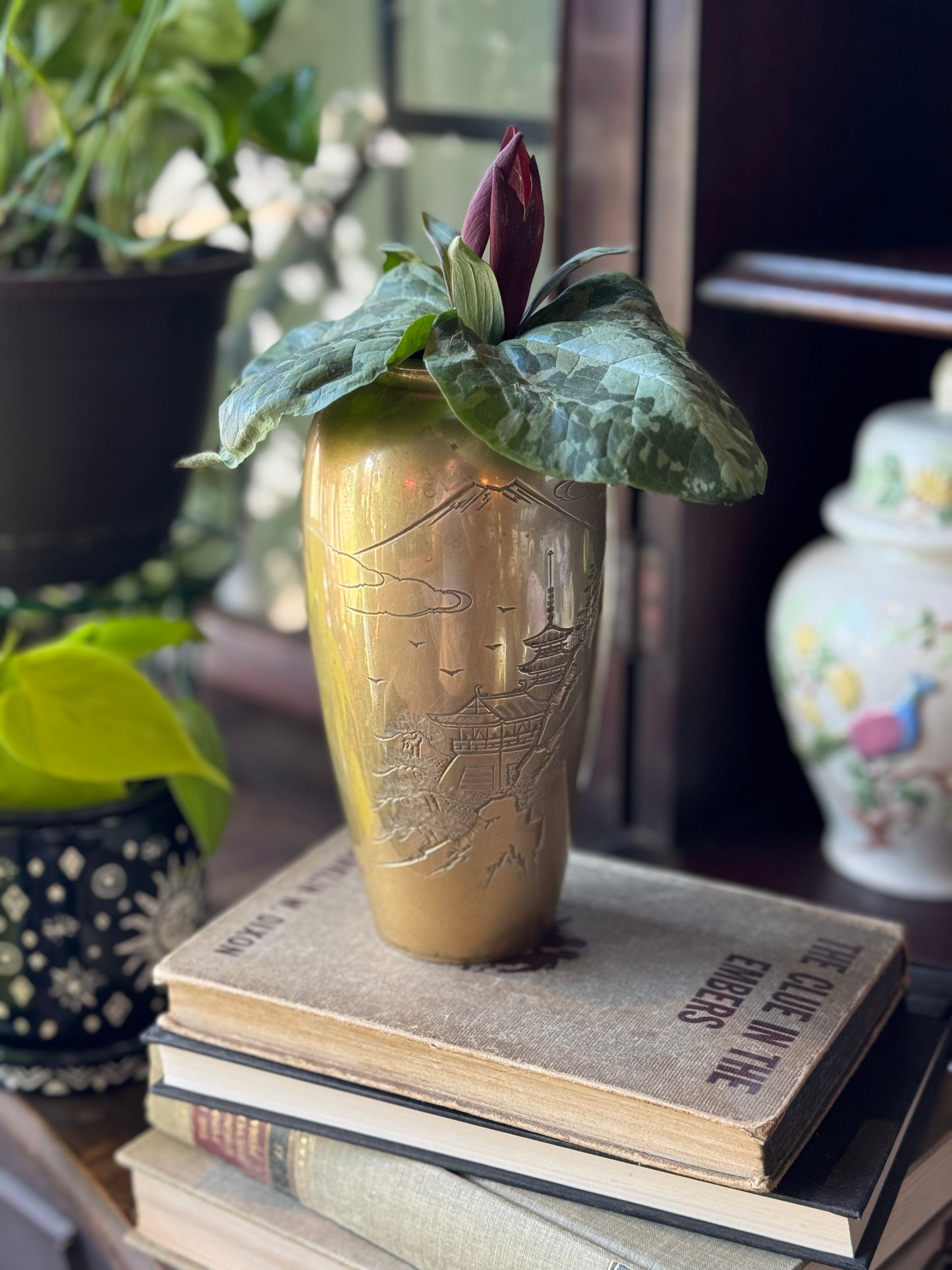 Delicate heavy etched vase