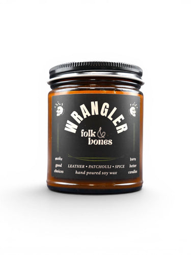 Wrangler - 8 oz Leather Patchouli Soy Candle
