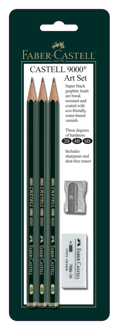 Castell 9000 Graphite Pencils, Art Set 2B, 4B, 6B Pencils