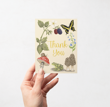 Thank You Gold Foil Nature Greeting Card (6) Boxed Set