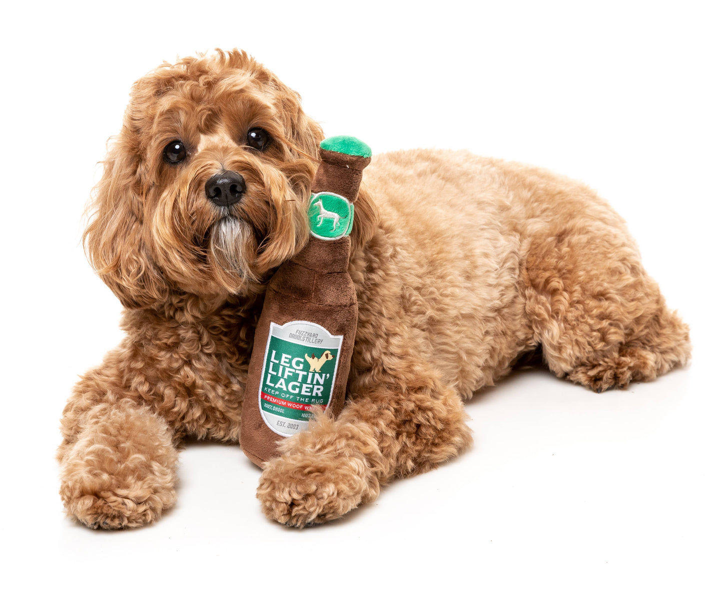 FuzzYard Leg Liftin' Lager Plush Dog Toy