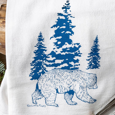 Rustic Bear Tea Towels – Blue Cotton Kitchen Towel