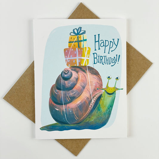 Happy Birthday Snail Greeting Card