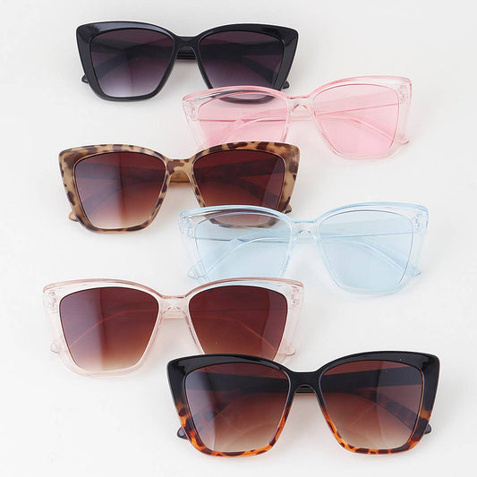Sharp Cateye Box Gradient Sunglasses