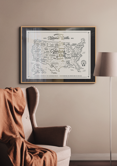 National Parks Map - 12x16 Poster